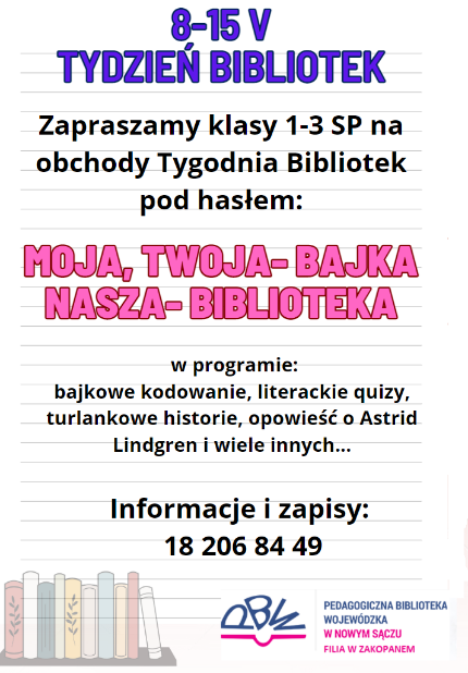 Tydzie Bibliotek Pod Has Em Moja Twoja Nasza Biblioteka